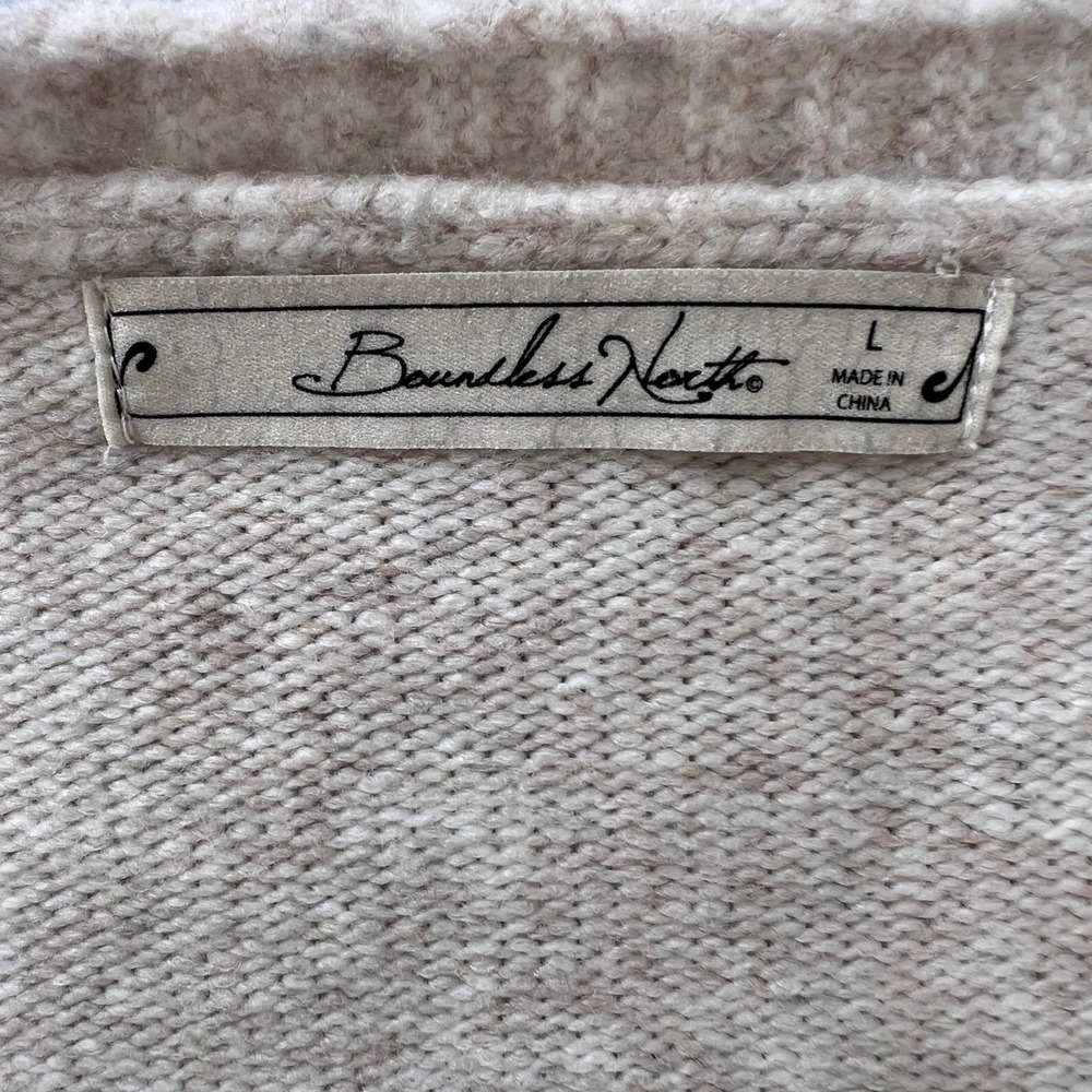 Boundless North Beige Floral Embroidered Knit Cardigan Sweater Women's Large - Picture 4 of 10